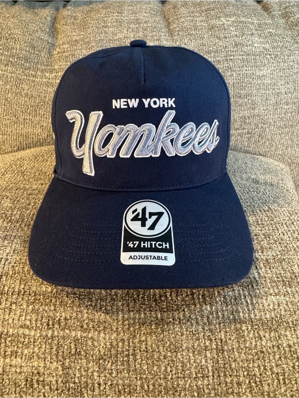 '47 New York Yankees Navy and White Script Cap